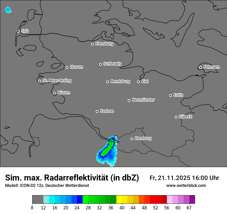 Modellkarten Simuliertes Radarbild