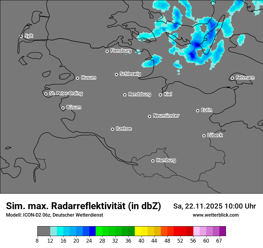 Modellkarten Simuliertes Radarbild