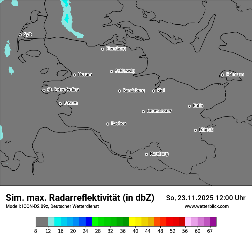 Modellkarten Simuliertes Radarbild