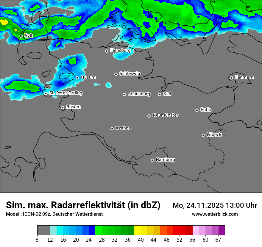 Modellkarten Simuliertes Radarbild