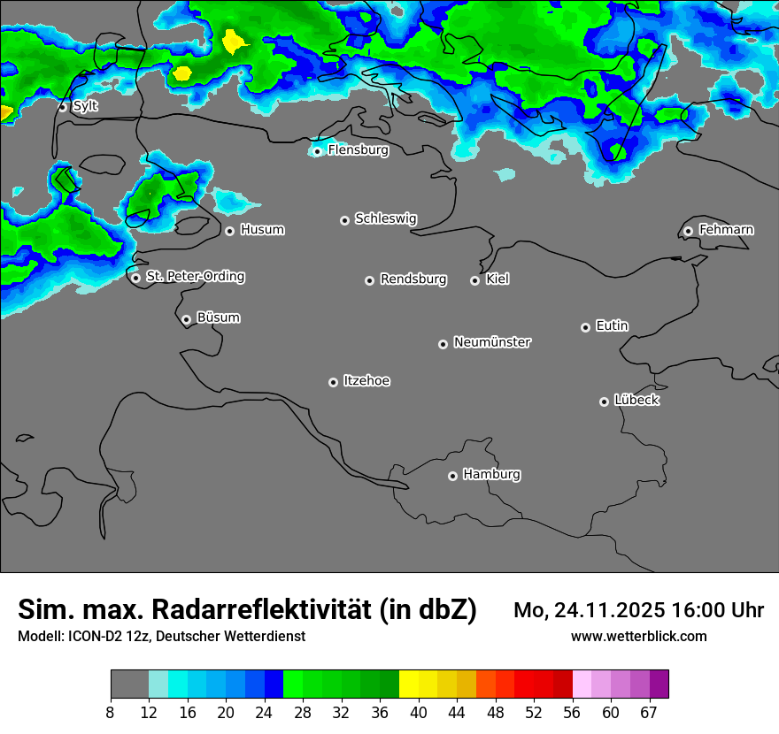 Modellkarten Simuliertes Radarbild
