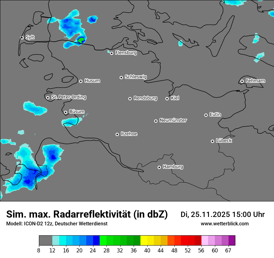 Modellkarten Simuliertes Radarbild