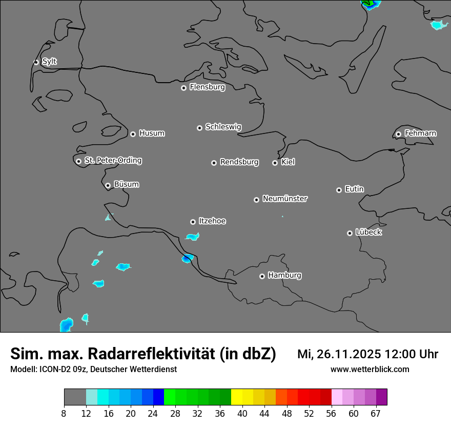 Modellkarten Simuliertes Radarbild
