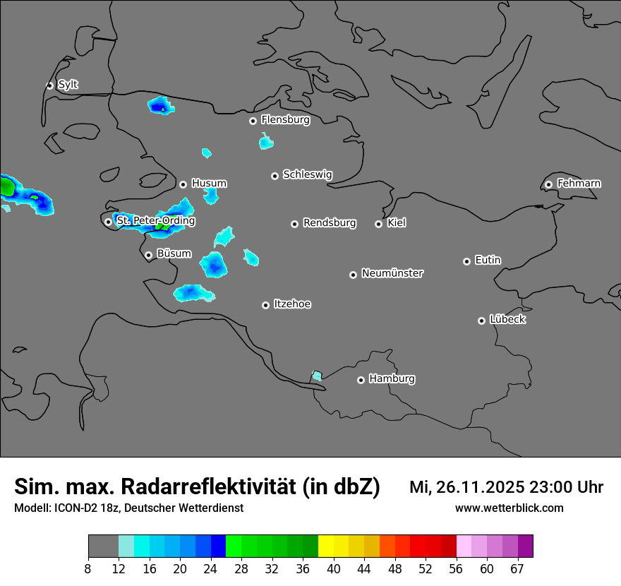 Modellkarten Simuliertes Radarbild