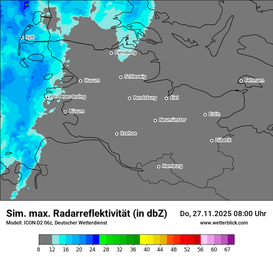 Modellkarten Simuliertes Radarbild