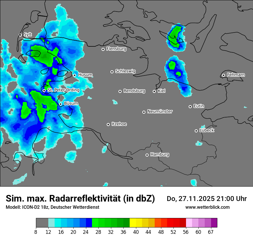 Modellkarten Simuliertes Radarbild