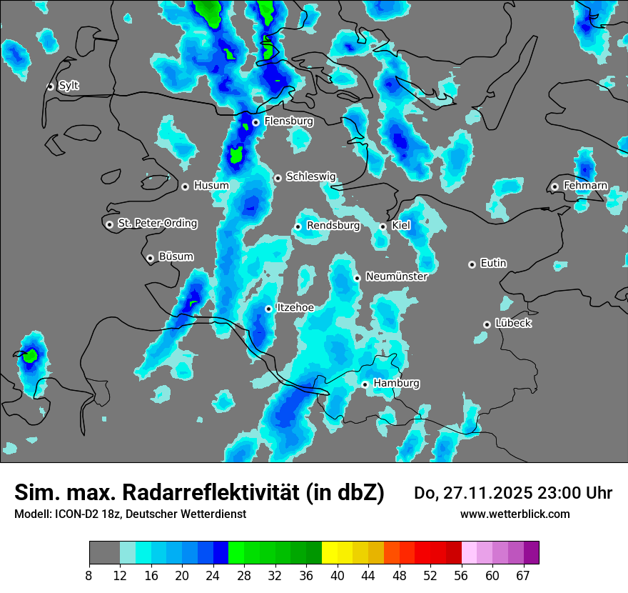Modellkarten Simuliertes Radarbild