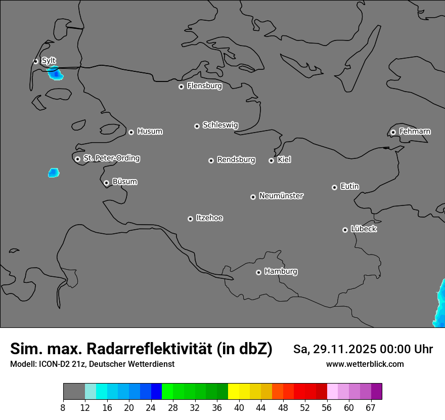 Modellkarten Simuliertes Radarbild