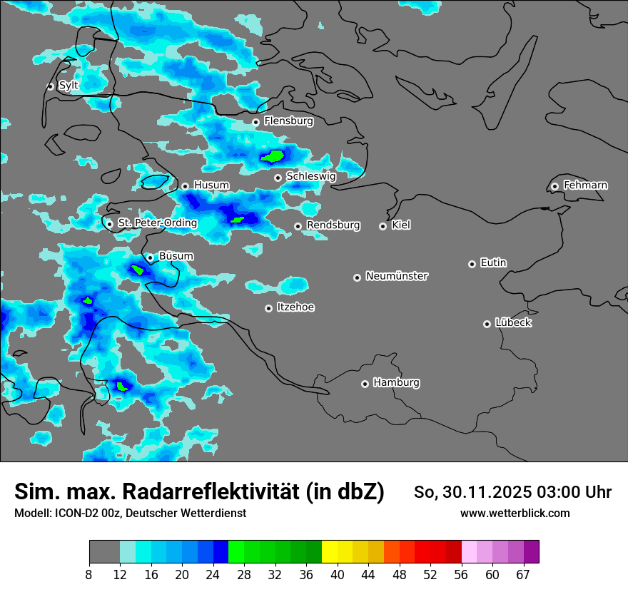 Modellkarten Simuliertes Radarbild