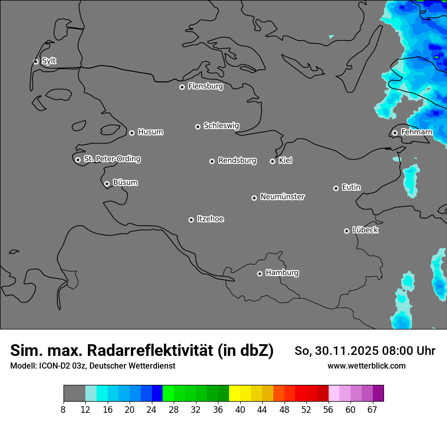 Modellkarten Simuliertes Radarbild