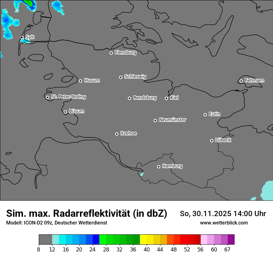 Modellkarten Simuliertes Radarbild