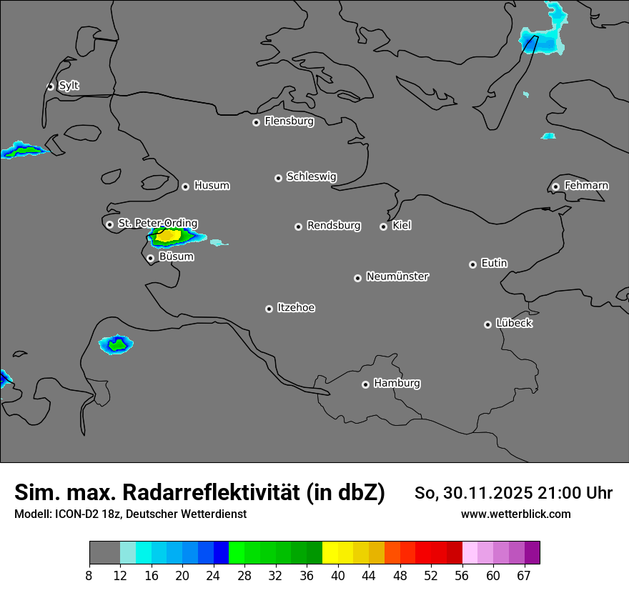 Modellkarten Simuliertes Radarbild