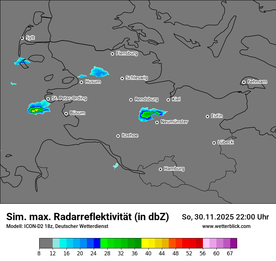 Modellkarten Simuliertes Radarbild
