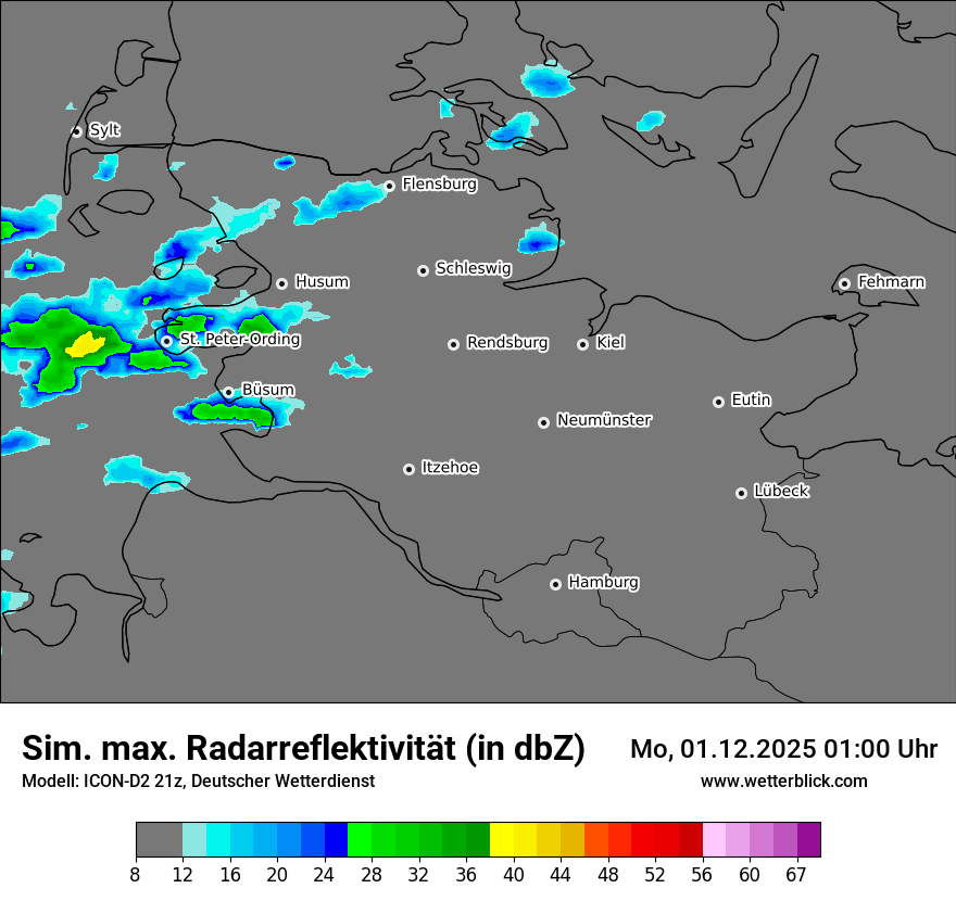 Modellkarten Simuliertes Radarbild