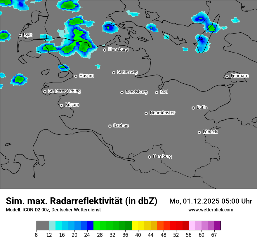 Modellkarten Simuliertes Radarbild