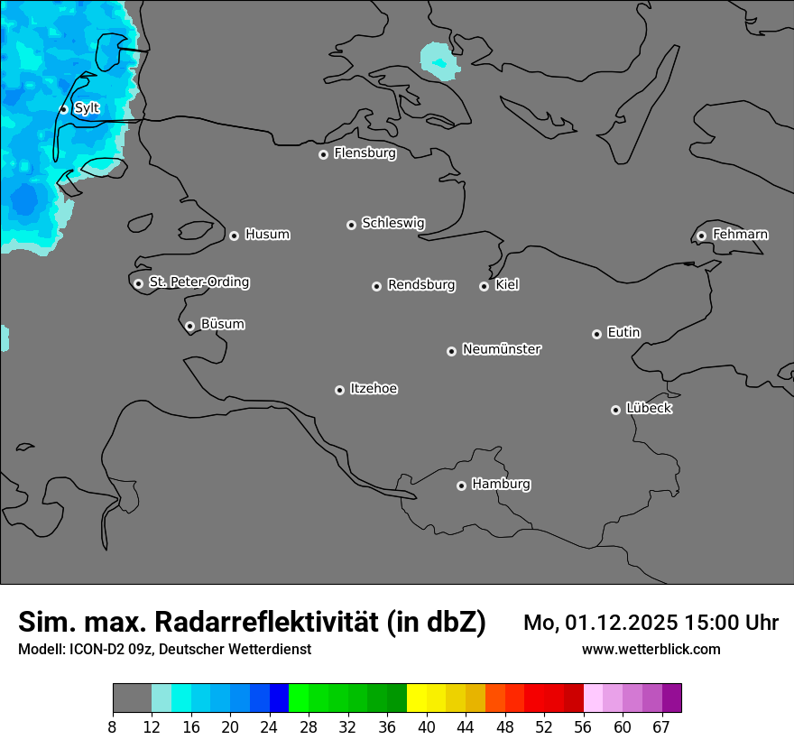 Modellkarten Simuliertes Radarbild