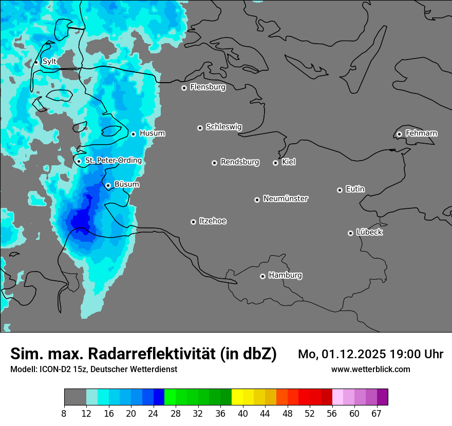 Modellkarten Simuliertes Radarbild