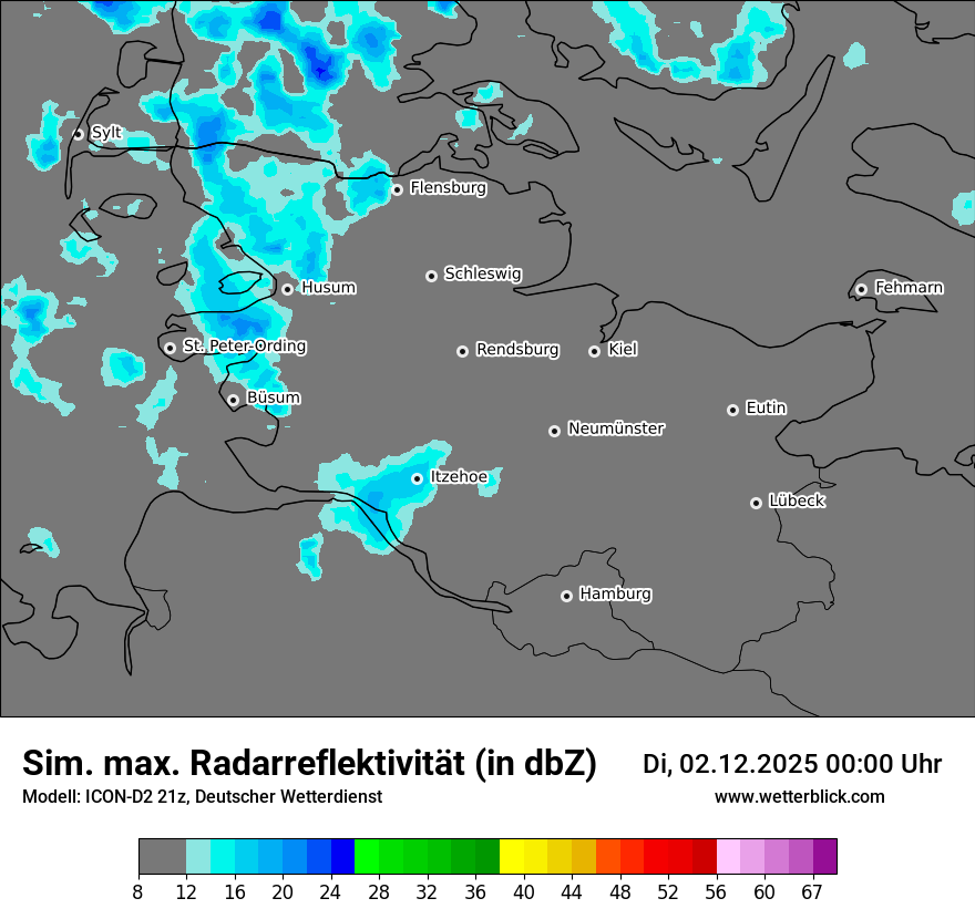 Modellkarten Simuliertes Radarbild