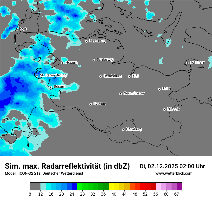 Modellkarten Simuliertes Radarbild