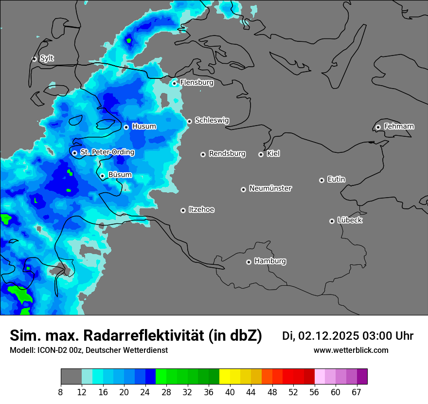 Modellkarten Simuliertes Radarbild