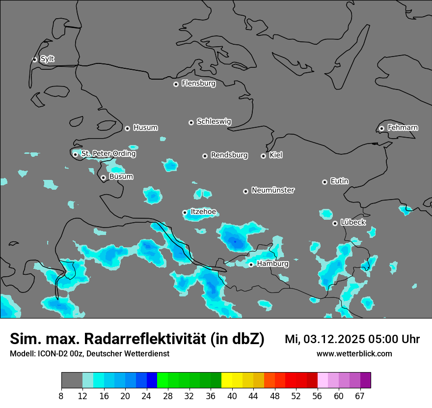 Modellkarten Simuliertes Radarbild