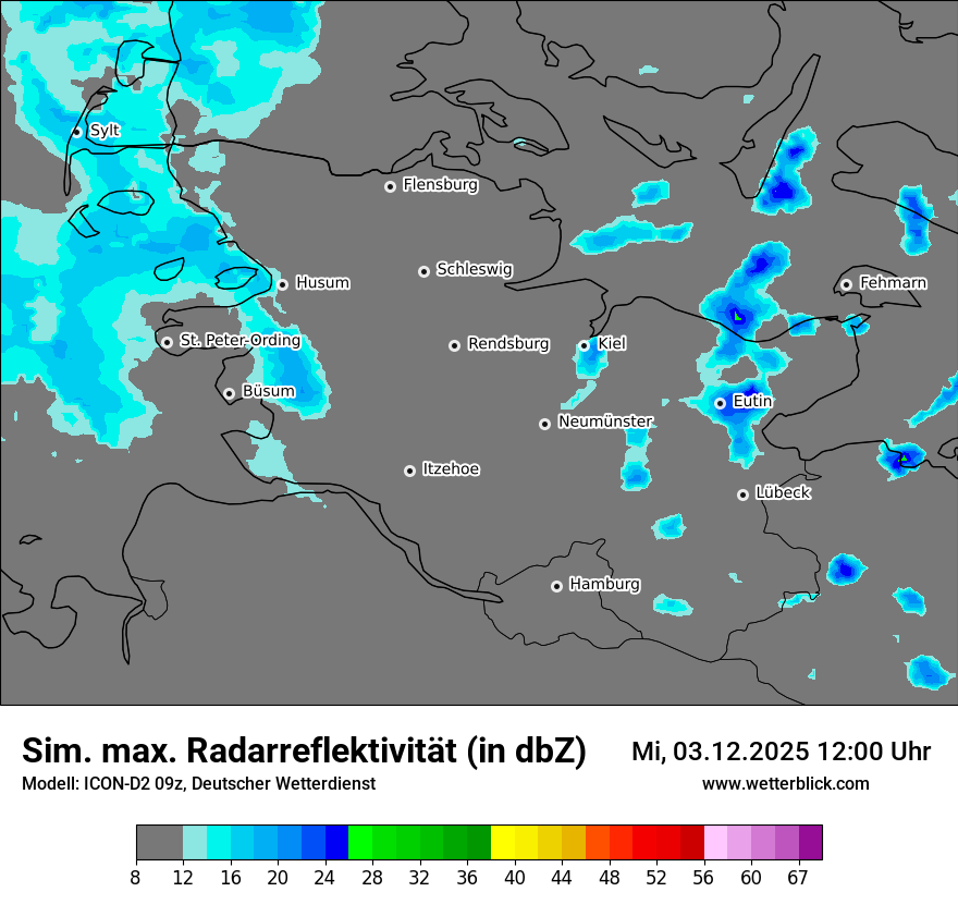 Modellkarten Simuliertes Radarbild