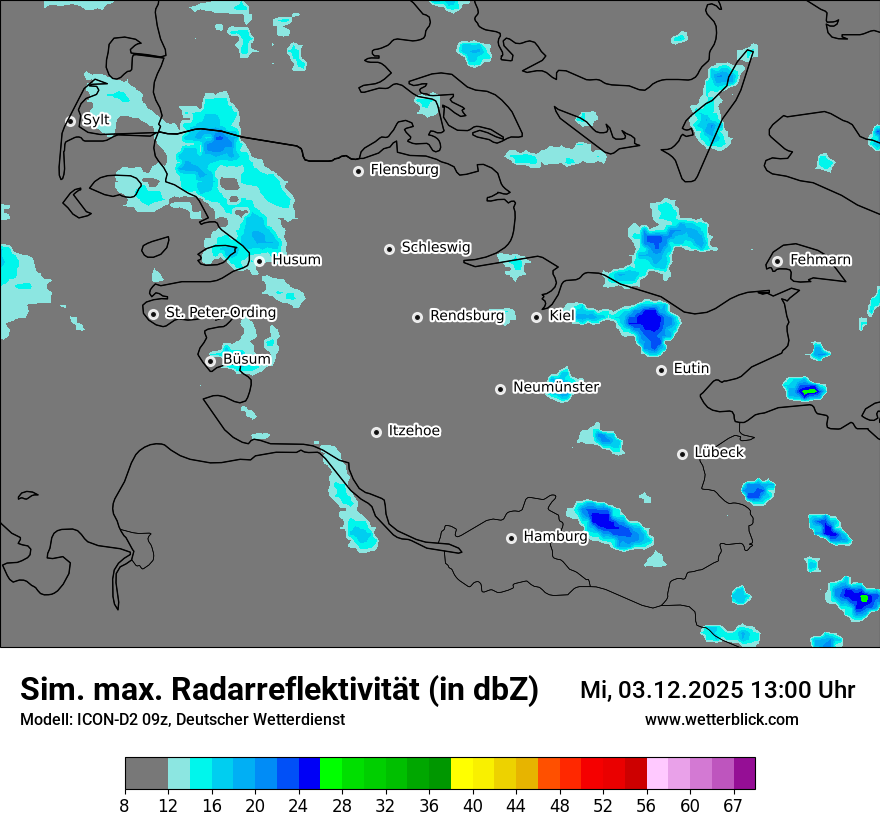 Modellkarten Simuliertes Radarbild