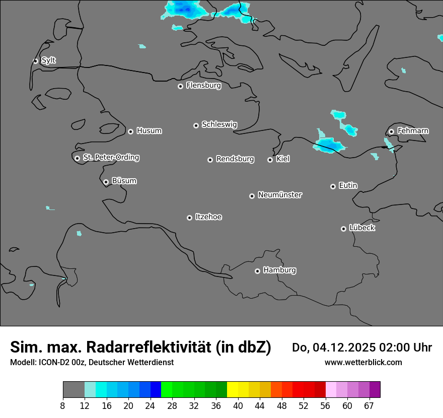 Modellkarten Simuliertes Radarbild