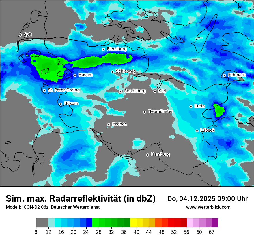 Modellkarten Simuliertes Radarbild