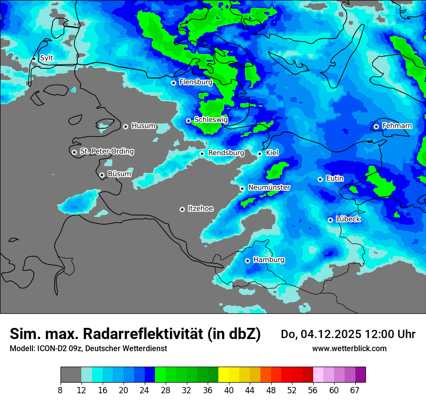 Modellkarten Simuliertes Radarbild