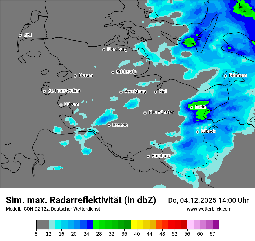Modellkarten Simuliertes Radarbild