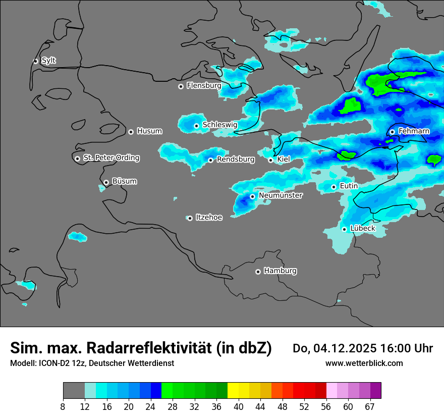 Modellkarten Simuliertes Radarbild