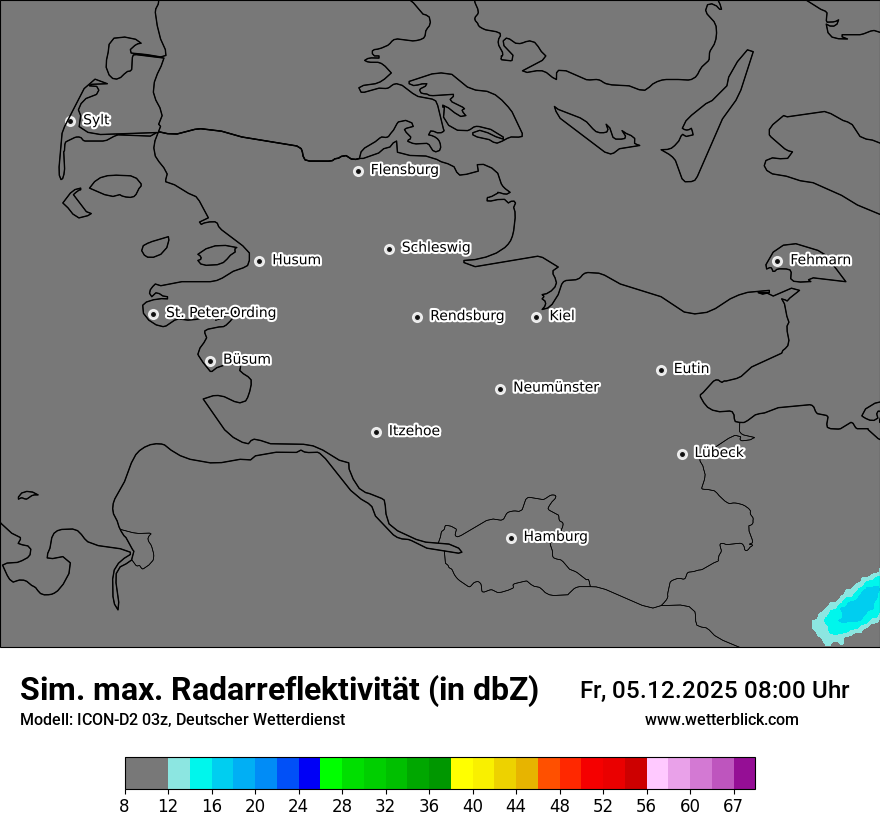 Modellkarten Simuliertes Radarbild