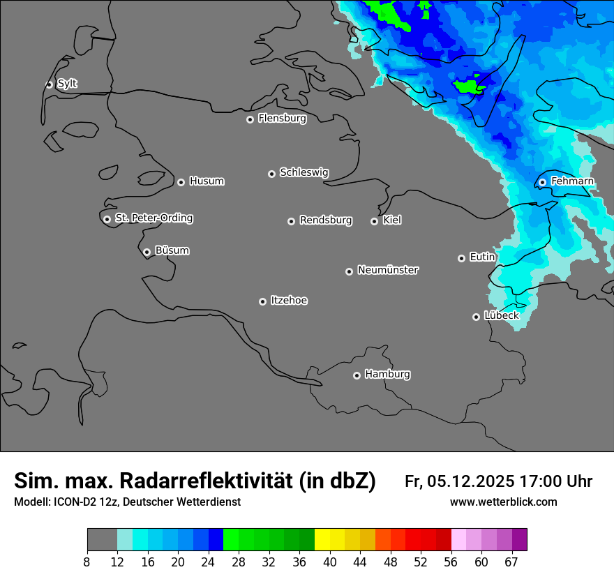 Modellkarten Simuliertes Radarbild