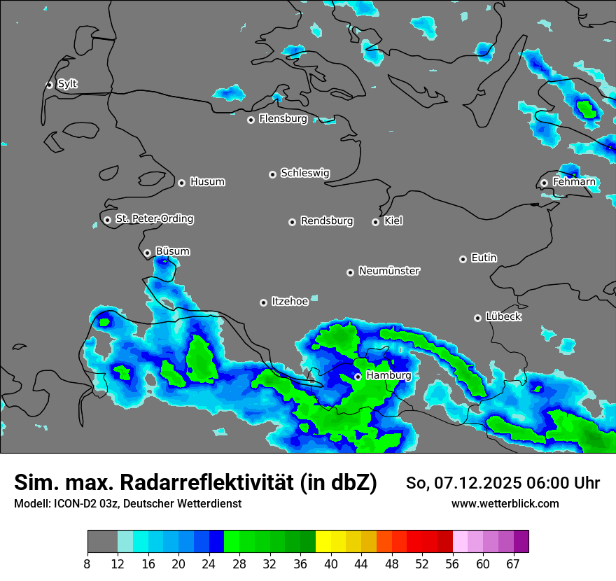 Modellkarten Simuliertes Radarbild