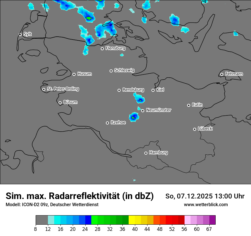 Modellkarten Simuliertes Radarbild