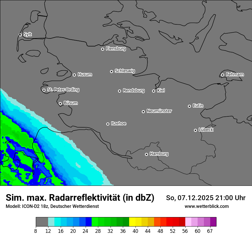 Modellkarten Simuliertes Radarbild