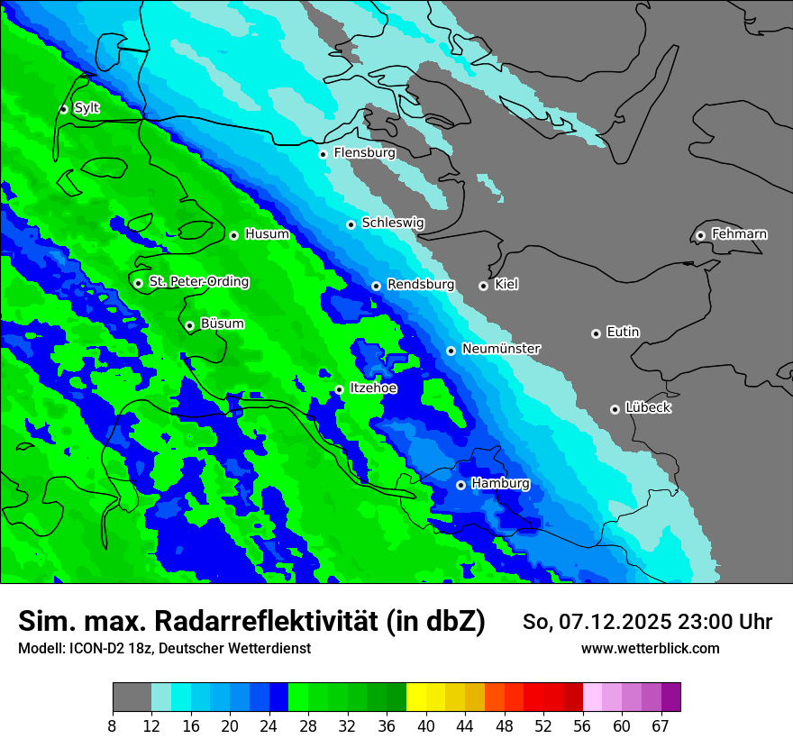 Modellkarten Simuliertes Radarbild