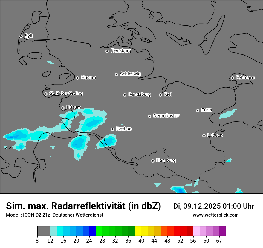 Modellkarten Simuliertes Radarbild