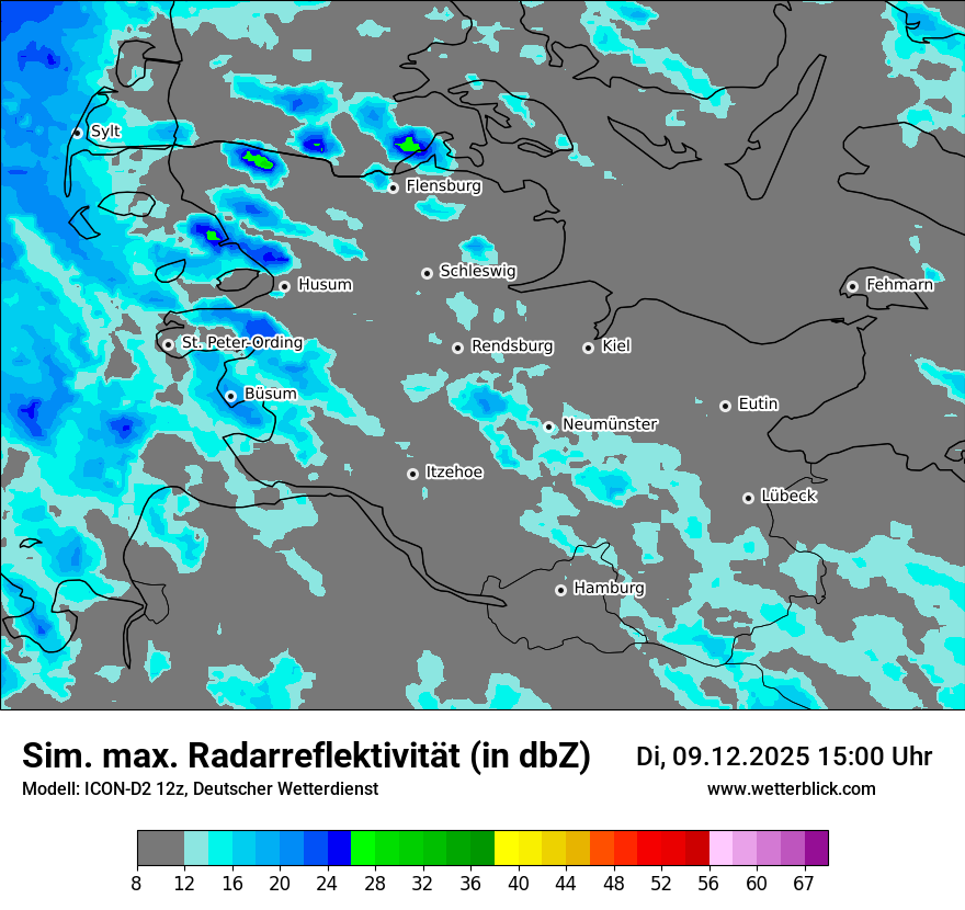 Modellkarten Simuliertes Radarbild