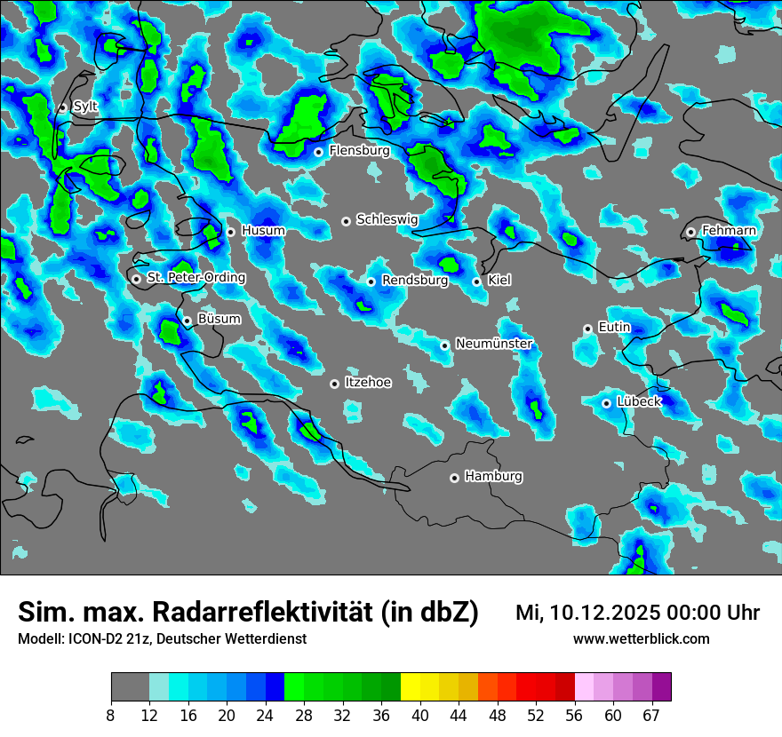 Modellkarten Simuliertes Radarbild