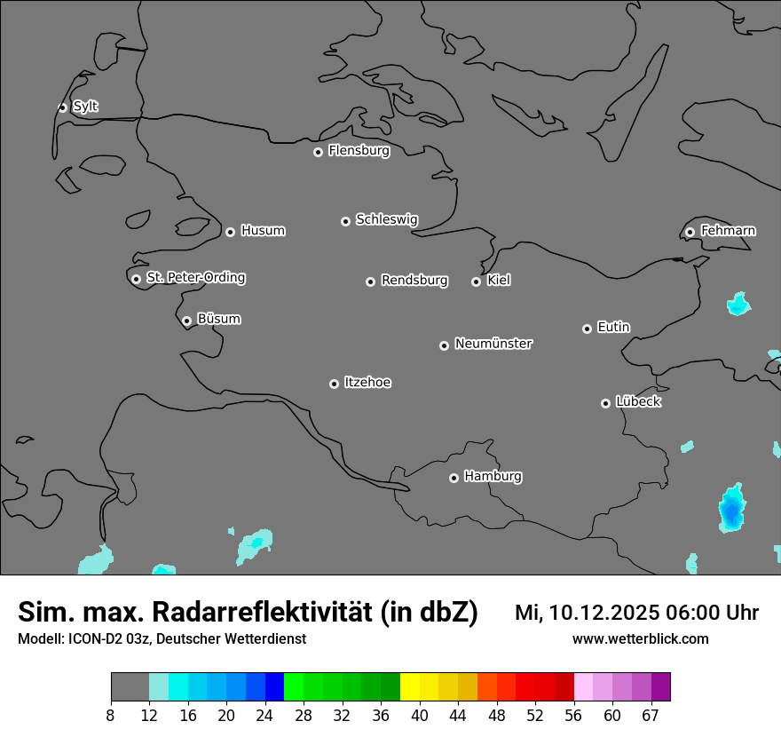 Modellkarten Simuliertes Radarbild