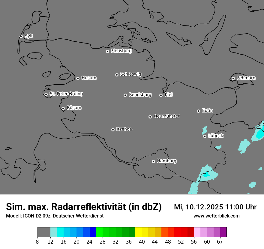 Modellkarten Simuliertes Radarbild
