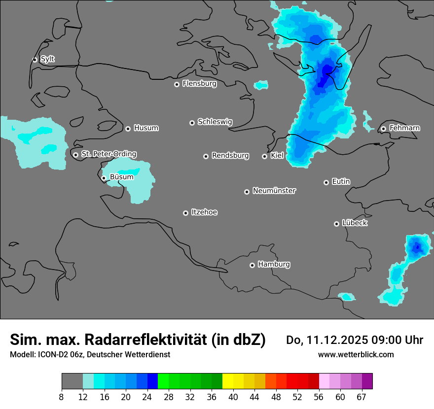 Modellkarten Simuliertes Radarbild
