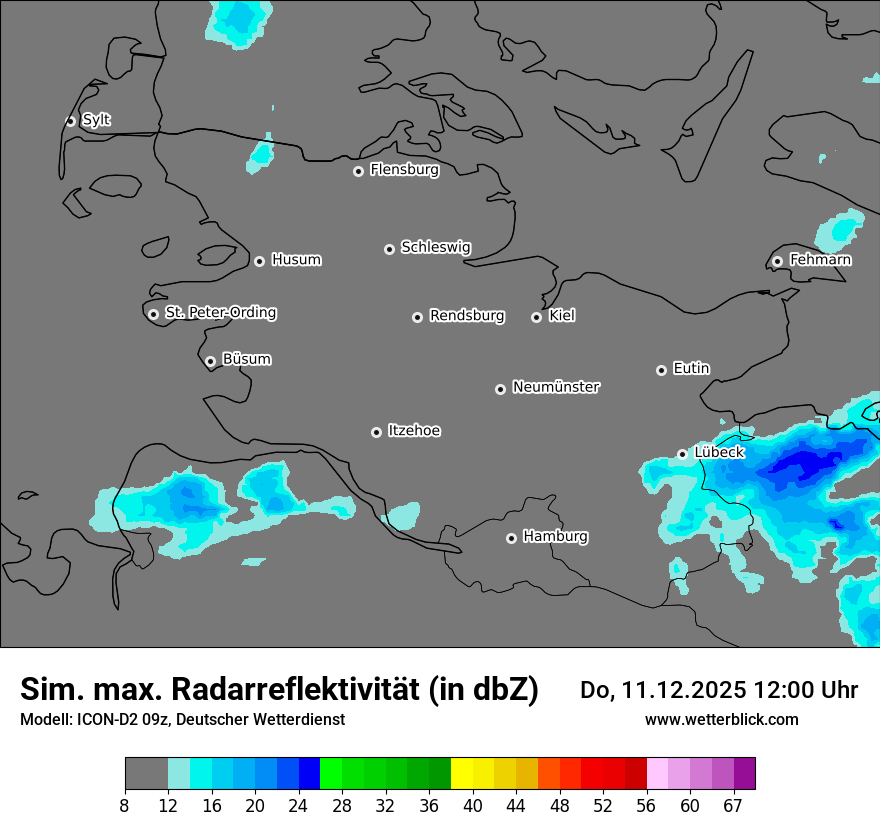 Modellkarten Simuliertes Radarbild