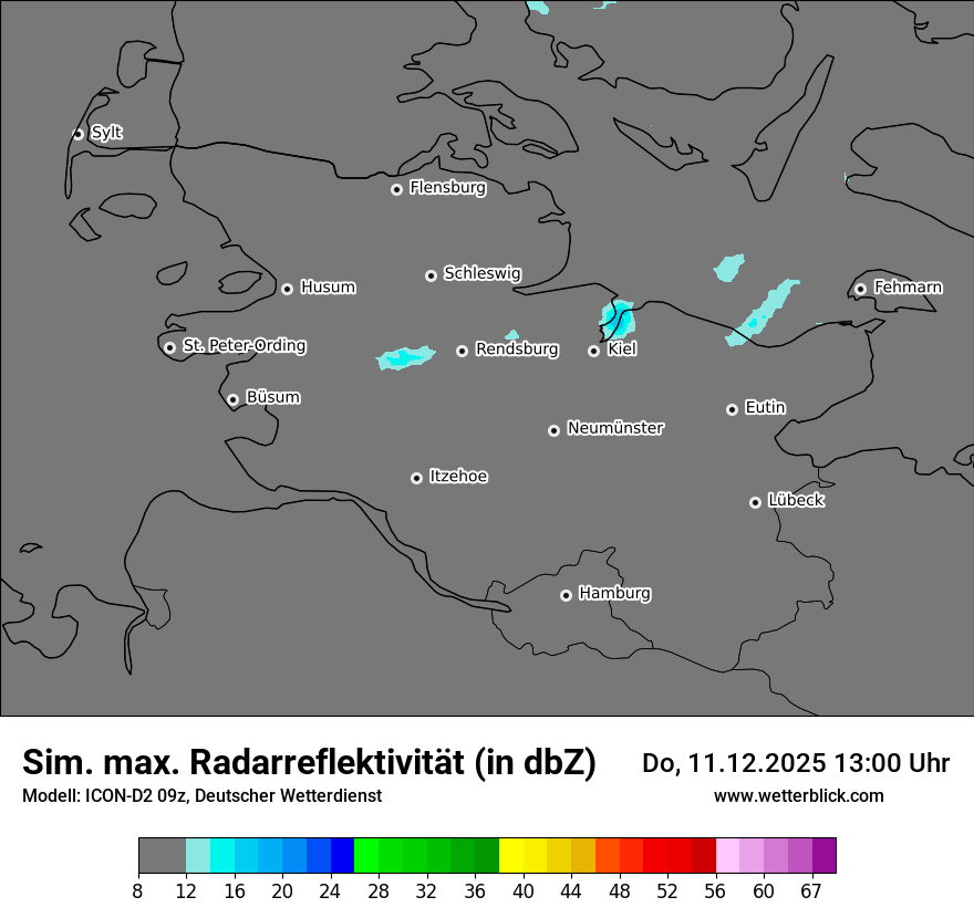 Modellkarten Simuliertes Radarbild