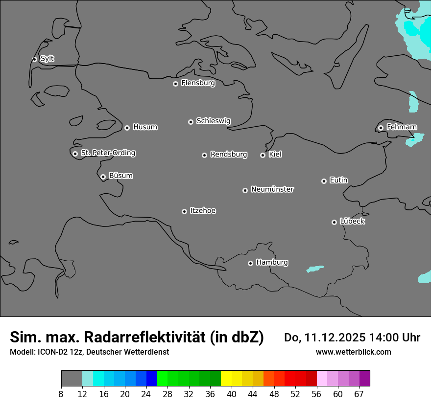 Modellkarten Simuliertes Radarbild