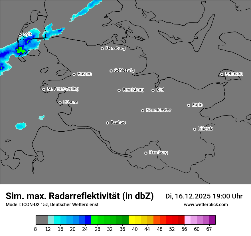Modellkarten Simuliertes Radarbild