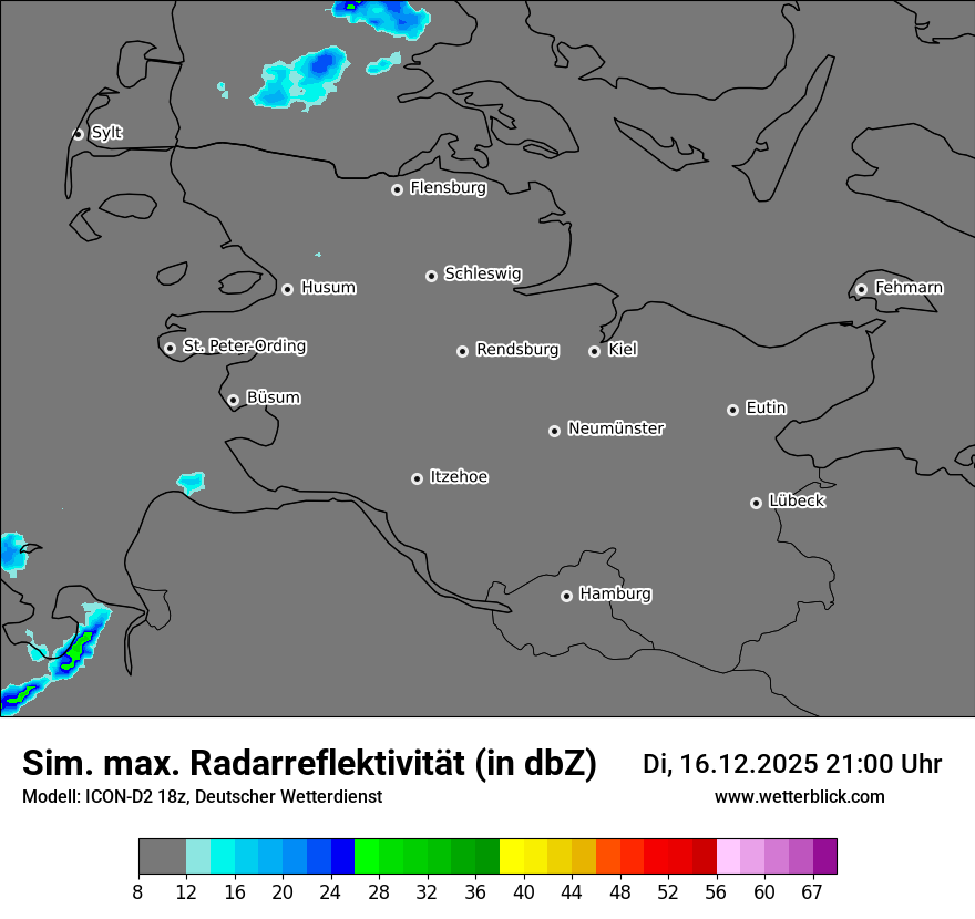 Modellkarten Simuliertes Radarbild