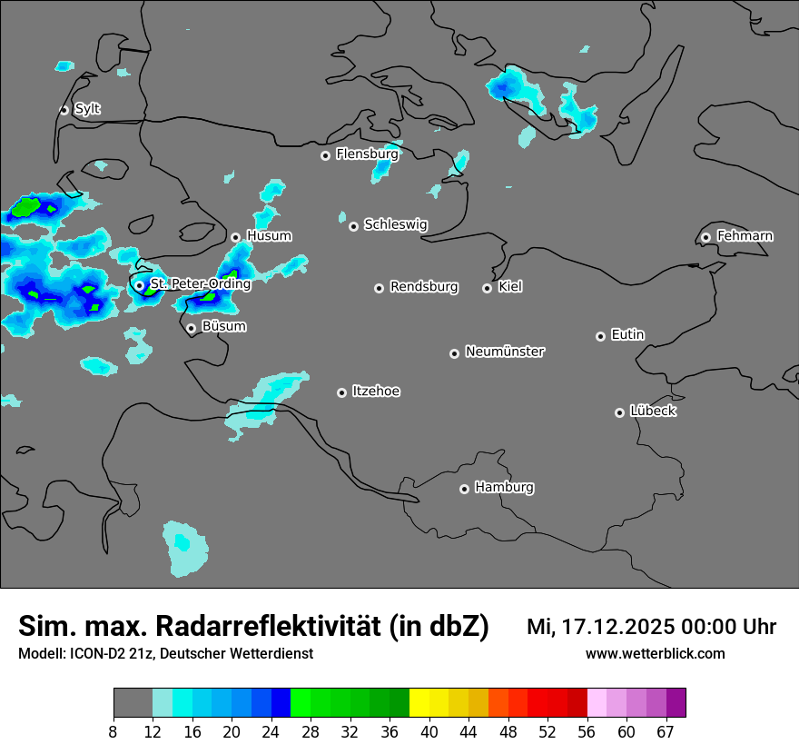 Modellkarten Simuliertes Radarbild